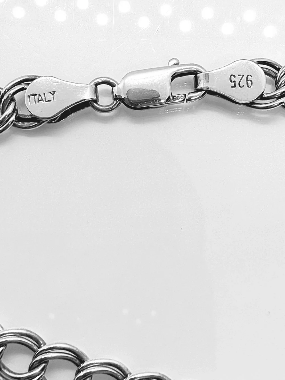 Stylish Italian 925 Sterling Silver Double Curb Link Chain Bracelet!